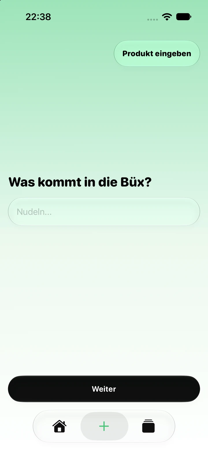 Büx-App: Eingabe einer neuen Box